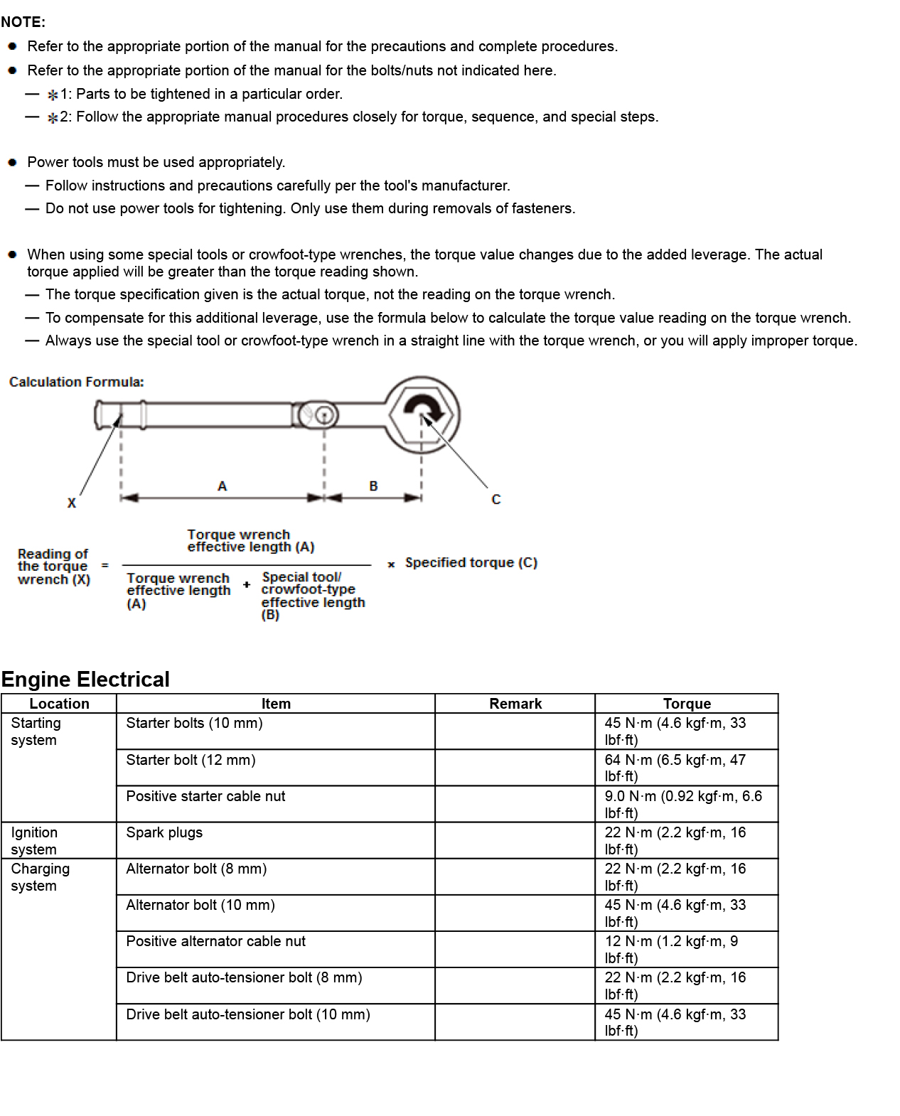 Torque Specifications preview